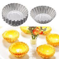 Delight eShop Baking Tool 10PCS Egg Tart Aluminum Cupcake Cake Cookie Flower Mold Mould Tin N3