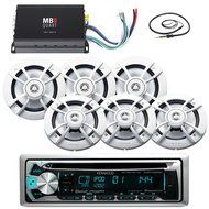 Kenwood Marine Boat Yacht Outdoor Bluetooth Stereo CD MP3 Player USB iPod iPhone Pandora AM/FM Reciver, 6 X Kenwood...