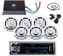 Kenwood Marine Boat Yacht Outdoor Bluetooth Stereo CD MP3 Player USB iPod iPhone Pandora AM/FM Reciver, 6 X Kenwood... N6