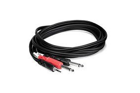 Hosa CMP-159 3.5 mm TRS to Dual 1/4 inch TS Stereo Breakout Cable, 10 feet N2