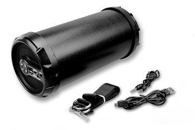 Woozik S21 Portable Indoor/Outdoor Bluetooth Speaker with Back-Lit LED Light, FM Radio Function and Carrying Strap N3