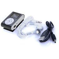 ATFUNGO Mini MP3 Player Clip USB FM Radio LCD Screen Support for 32GB Micro SD (Black) N5