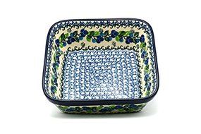 Polish Pottery Baker - Square - Blue Berries