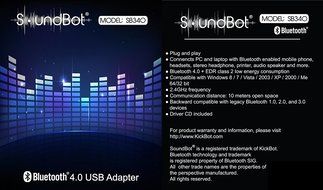 SoundBot SB340 Universal Plug and Play Bluetooth 4.0 USB Adapter N4