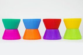The Boston Sweets Silicone Cupcake Liners - 24 Pack Baking Cups- EIGHT colors - Reusable &amp; Nonstick Muffin Molds... N8