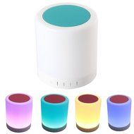 SUNKY - Portable Wireless Bluetooth Speaker Lamp, Handsfree Smart Touch Sensor Night Light LED for Bedroom Camping...