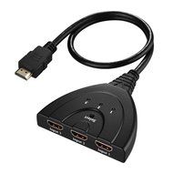 Cablor 3-Port HDMI Switch Splitter with Pigtail Cable , 3 in 1 out Auto Switch, Support 3D, 1080P For TV