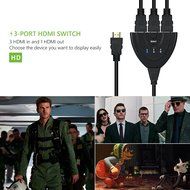 Cablor 3-Port HDMI Switch Splitter with Pigtail Cable , 3 in 1 out Auto Switch, Support 3D, 1080P For TV N3