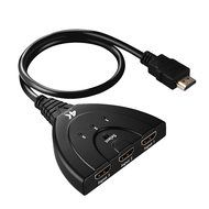 Cablor 3-Port HDMI Switch Splitter with Pigtail Cable , 3 in 1 out Auto Switch, Support 3D, 1080P For TV N8
