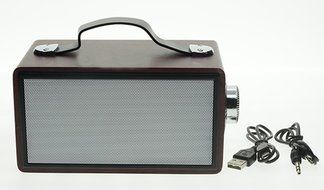 Deli Wooden Bluetooth Speaker - USB 2.0 Power MP3 Format with FM Radio/LED and Support TF Card Innert Rechargeable... N5