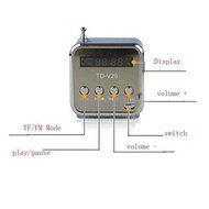 HuaYang USB Digital PC Mini Speaker Micro SD/TF Card MP3 Music Player FM Radio(Silver) N5
