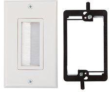 Buyer's Point Brush Wall Plate, Decora Style, Cable Pass Through Insert for Wires, Single Gang Cable Access Strap... N12