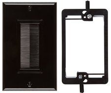 Buyer's Point Brush Wall Plate, Decora Style, Cable Pass Through Insert for Wires, Single Gang Cable Access Strap... N15