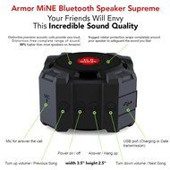 ARMOR MiNE Portable Waterproof Bluetooth Speaker - Smack Black N2