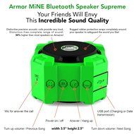 ARMOR MiNE Portable Waterproof Bluetooth Speaker - Smack Black N11