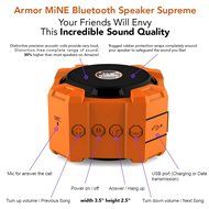 ARMOR MiNE Portable Waterproof Bluetooth Speaker - Smack Black N28