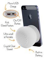 Mini Portable Bluetooth Speaker - Great Sound, Water Resistant with Built-in Microphone &ndash; White N2