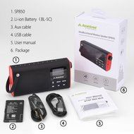 Portable Speaker 3-in-1 Bluetooth FM Radio SD Card Player Outdoor Indoor One Click Entry Replaceable Battery-Ship... N5