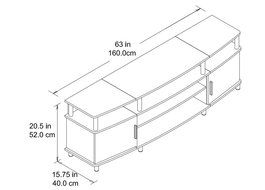 Altra Carson 50&quot; TV Stand, Cherry/Black N27
