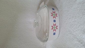 Vintage Corning Ware Quilt Pattern Rare A-2-b 2 Liter Casserole Baking Dish w/ Lid