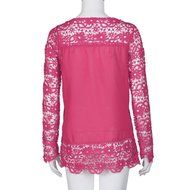 AIMTOPPYFashion Womens Lace Long Sleeve Shirt Casual Blouse Loose Cotton Tops T Shirt (XXXXL, Green) N9
