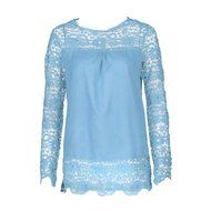 AIMTOPPYFashion Womens Lace Long Sleeve Shirt Casual Blouse Loose Cotton Tops T Shirt (XXXXL, Green) N13