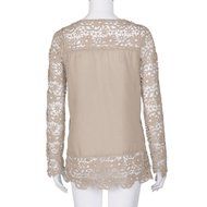AIMTOPPYFashion Womens Lace Long Sleeve Shirt Casual Blouse Loose Cotton Tops T Shirt (XXXXL, Green) N21