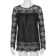 AIMTOPPYFashion Womens Lace Long Sleeve Shirt Casual Blouse Loose Cotton Tops T Shirt (XXXXL, Green) N25