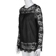 AIMTOPPYFashion Womens Lace Long Sleeve Shirt Casual Blouse Loose Cotton Tops T Shirt (XXXXL, Green) N26