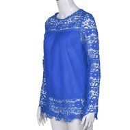 AIMTOPPYFashion Womens Lace Long Sleeve Shirt Casual Blouse Loose Cotton Tops T Shirt (XXXXL, Green) N30