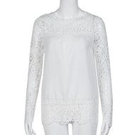 AIMTOPPYFashion Womens Lace Long Sleeve Shirt Casual Blouse Loose Cotton Tops T Shirt (XXXXL, Green) N41