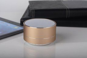 KAIQISJ A10 Golden Portable Wireless Transmission Minimalist Style LED Reflective Light Bluetooth Speaker N4