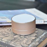 KAIQISJ A10 Golden Portable Wireless Transmission Minimalist Style LED Reflective Light Bluetooth Speaker N5
