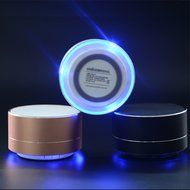 KAIQISJ A10 Golden Portable Wireless Transmission Minimalist Style LED Reflective Light Bluetooth Speaker N7