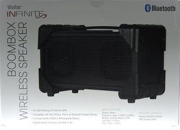 Vivitar V143BT-BLK Bluetooth Retro Boom Box Speaker, Black N6