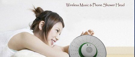 Bluetooth Wireless Music and Phone Shower Head Speaker (White) N3