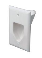 DataComm 45-0001-WH 1-Gang Recessed Low Voltage Cable Plate (White)