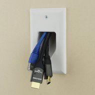 DataComm 45-0001-WH 1-Gang Recessed Low Voltage Cable Plate (White) N2