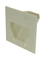DataComm 45-0001-WH 1-Gang Recessed Low Voltage Cable Plate (White) N4