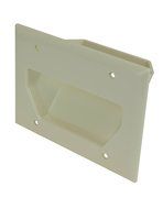 DataComm 45-0001-WH 1-Gang Recessed Low Voltage Cable Plate (White) N7