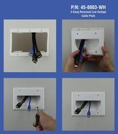 DataComm 45-0001-WH 1-Gang Recessed Low Voltage Cable Plate (White) N8