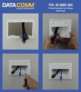 DataComm 45-0001-WH 1-Gang Recessed Low Voltage Cable Plate (White) N11