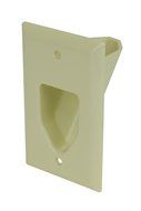 DataComm 45-0001-WH 1-Gang Recessed Low Voltage Cable Plate (White) N12