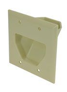 DataComm 45-0001-WH 1-Gang Recessed Low Voltage Cable Plate (White) N15