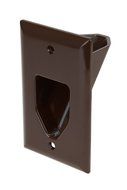 DataComm 45-0001-WH 1-Gang Recessed Low Voltage Cable Plate (White) N19