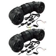 2) Boss ATV25B Dual 900W 6.5" ATV/Marine Amplifed Waterproof Speakers Bluetooth