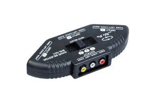 DuaFire 3-Way Audio Video AV RCA Switch Selector Box Splitter For XBOX XBOX360 DVD PS2 PS3 with AV Cable N2