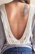 AIMTOPPY Fashion Womens Backless Long Sleeve Shirt Casual Blouse Tops (L, White)