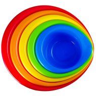 5 - Piece Rainbow Color Nesting Kitchen Mixing Bowls Set with Wide Rim and Pouring Spouts N2