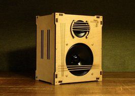 DIY Bluetooth Speaker Kit - Wireless HiFi stereo bluetooth amplifier with 2 drivers in a wood cabinet